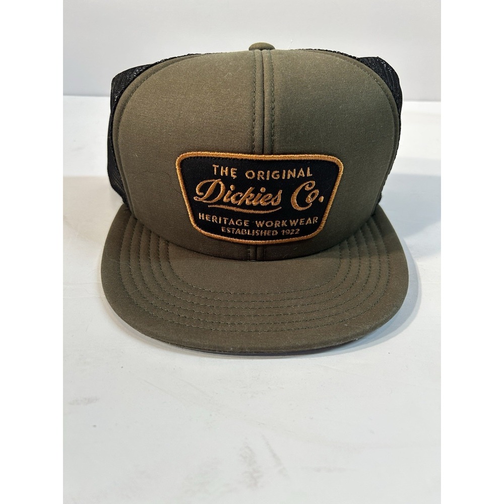 NWT Dickies Heritage Workwear Waxed Canvas Trucker Hat Moss Green Black Snapback